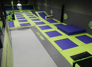 Trampoline park installed trampolines and foam pit